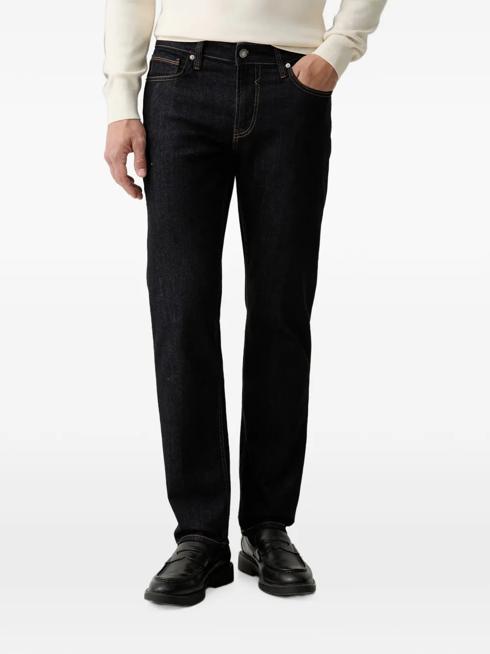 GUESS USA logo-patch straight-leg jeans - Blu