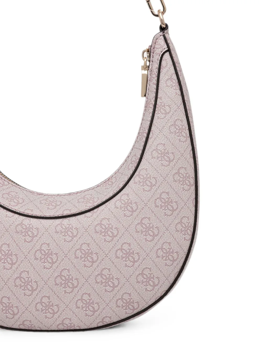 GUESS USA Lindsey gewelfde schoudertas met monogramprint Roze