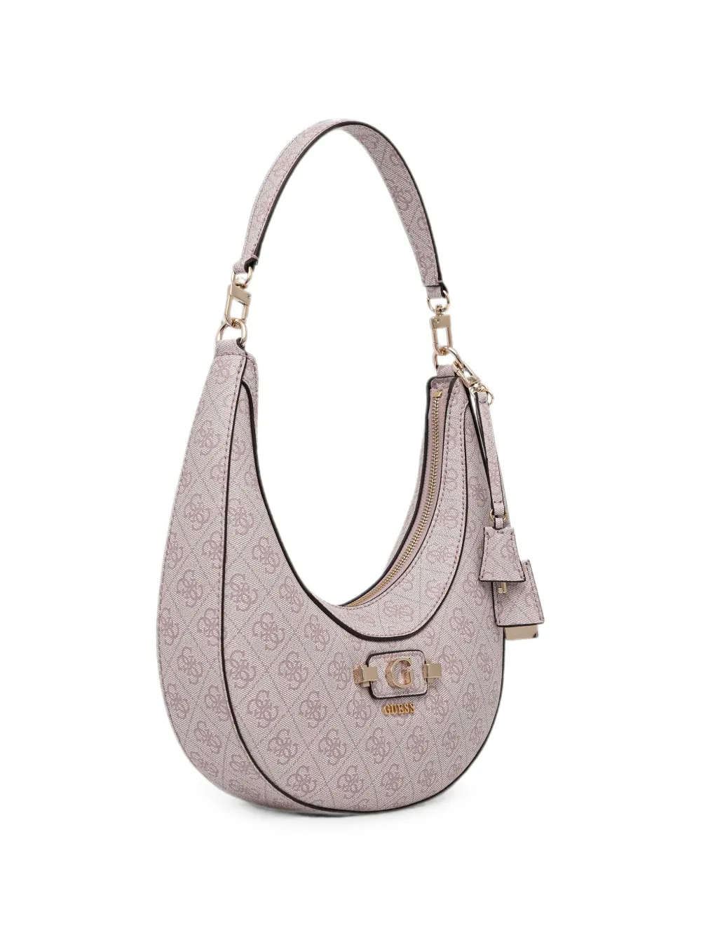 GUESS USA Lindsey gewelfde schoudertas met monogramprint Roze