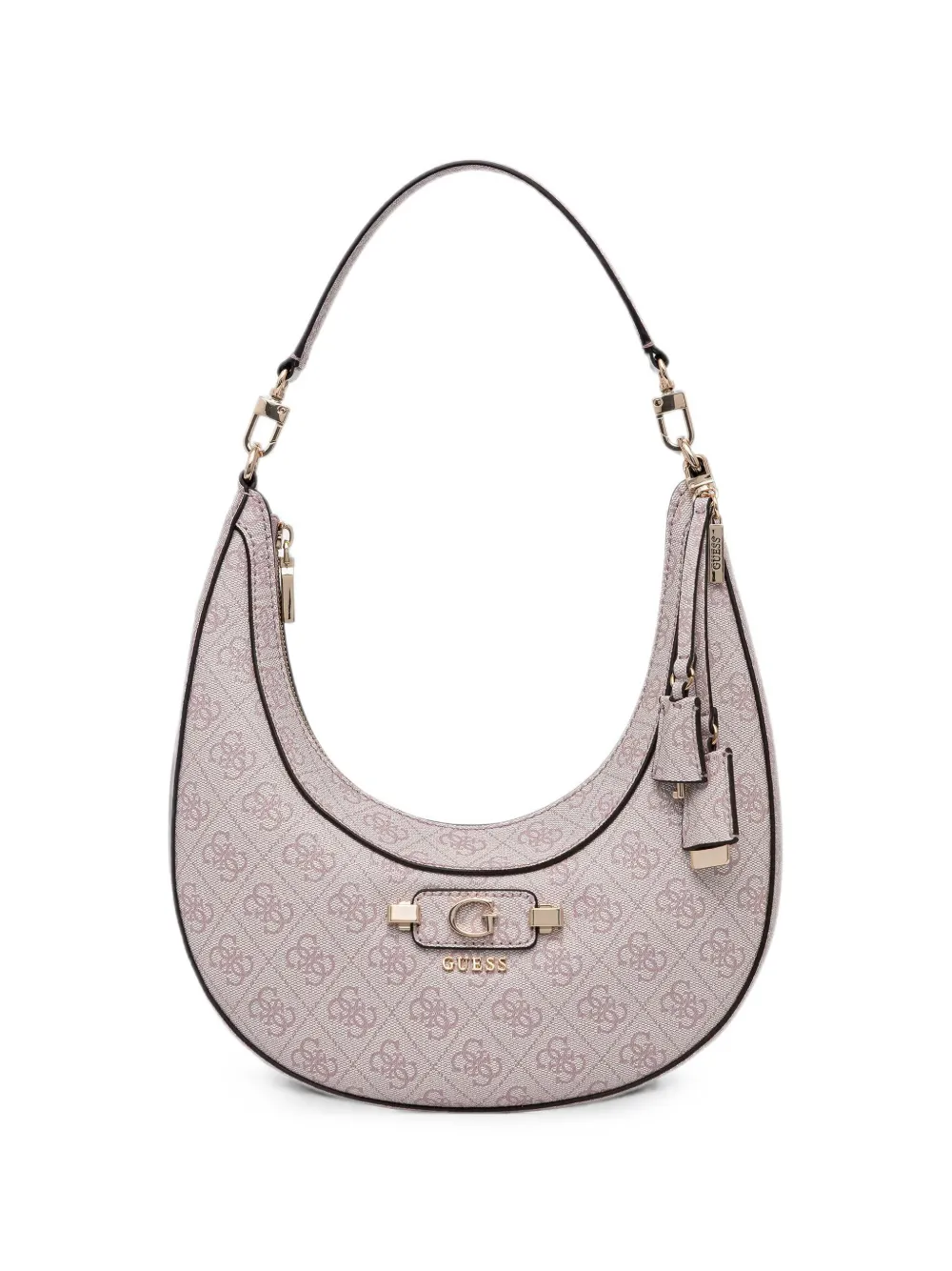 GUESS USA Lindsey monogram-print curved shoulder bag - Rosa