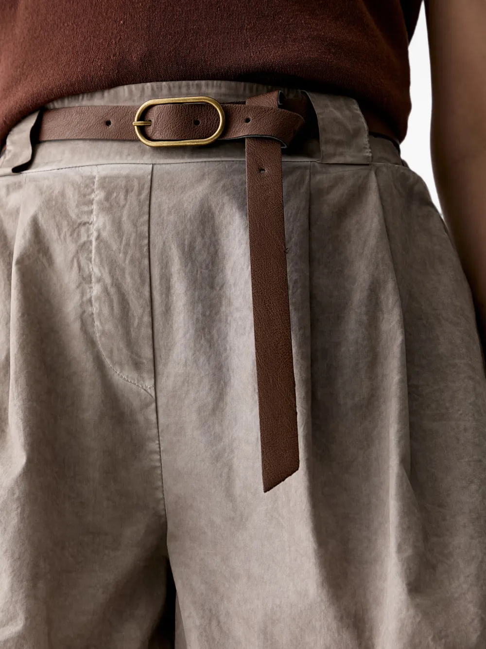 Haveone Geplooide shorts met riem Grijs