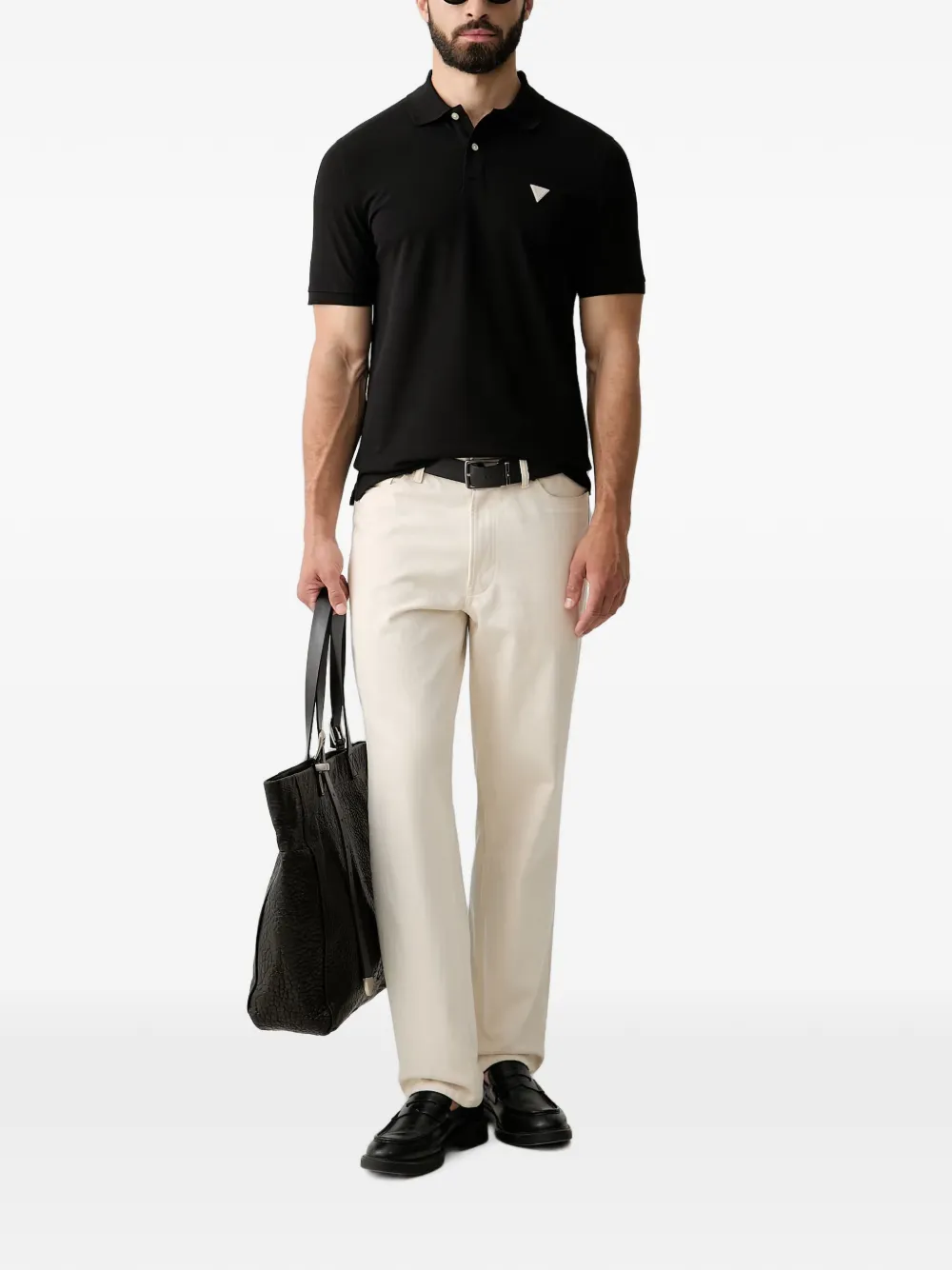 GUESS USA Poloshirt met logopatch Zwart