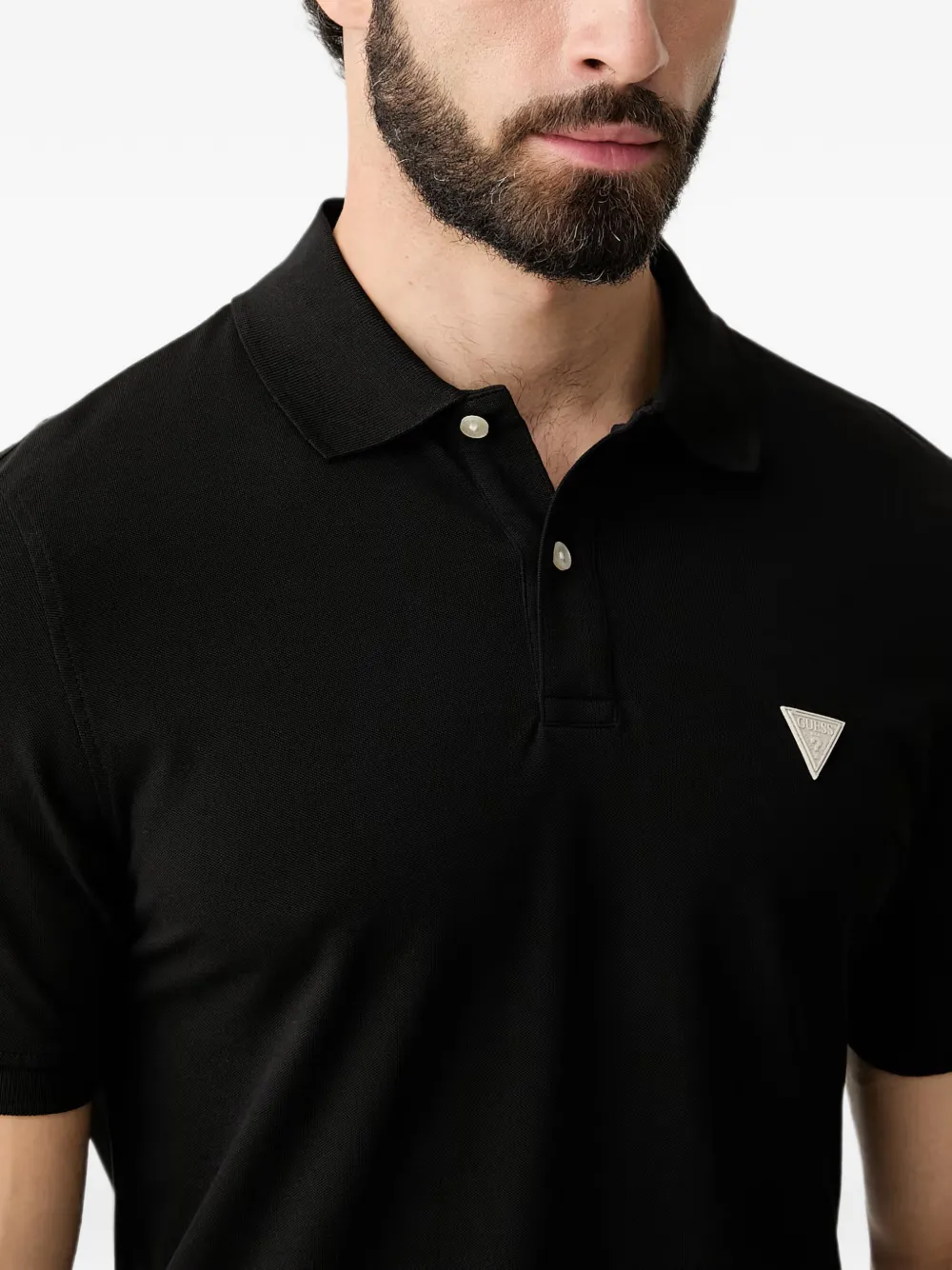 GUESS USA Poloshirt met logopatch Zwart
