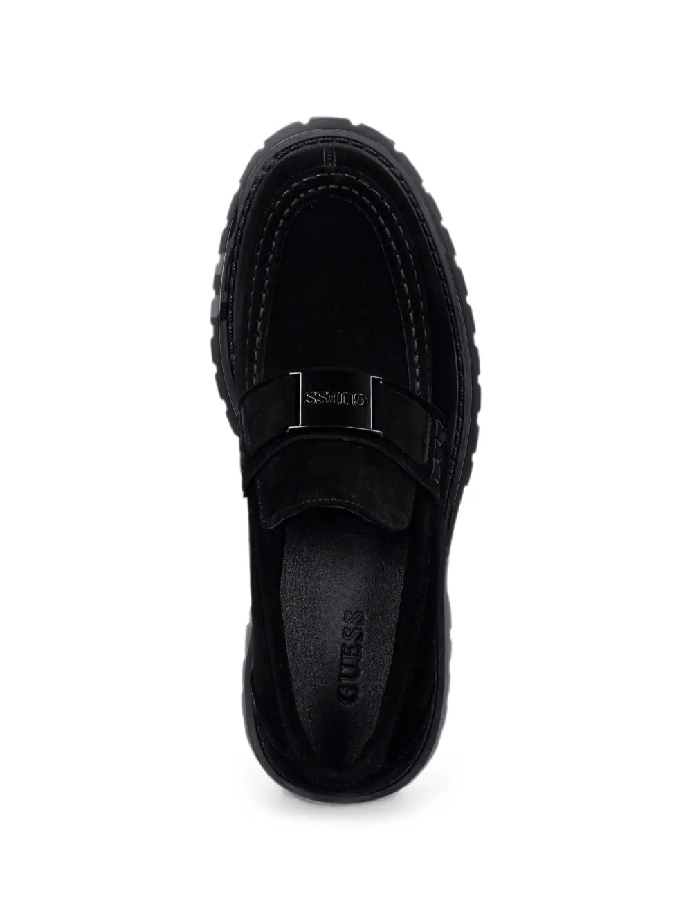 GUESS USA logo-plaque chunky-sole loafers Zwart