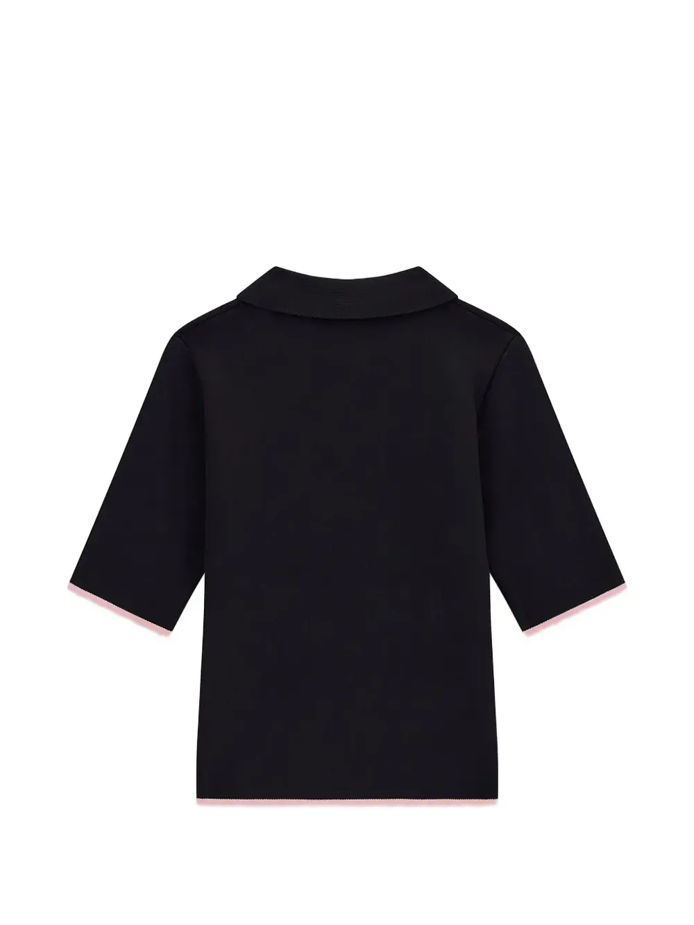 guess kids Poloshirt met logo intarsia Zwart