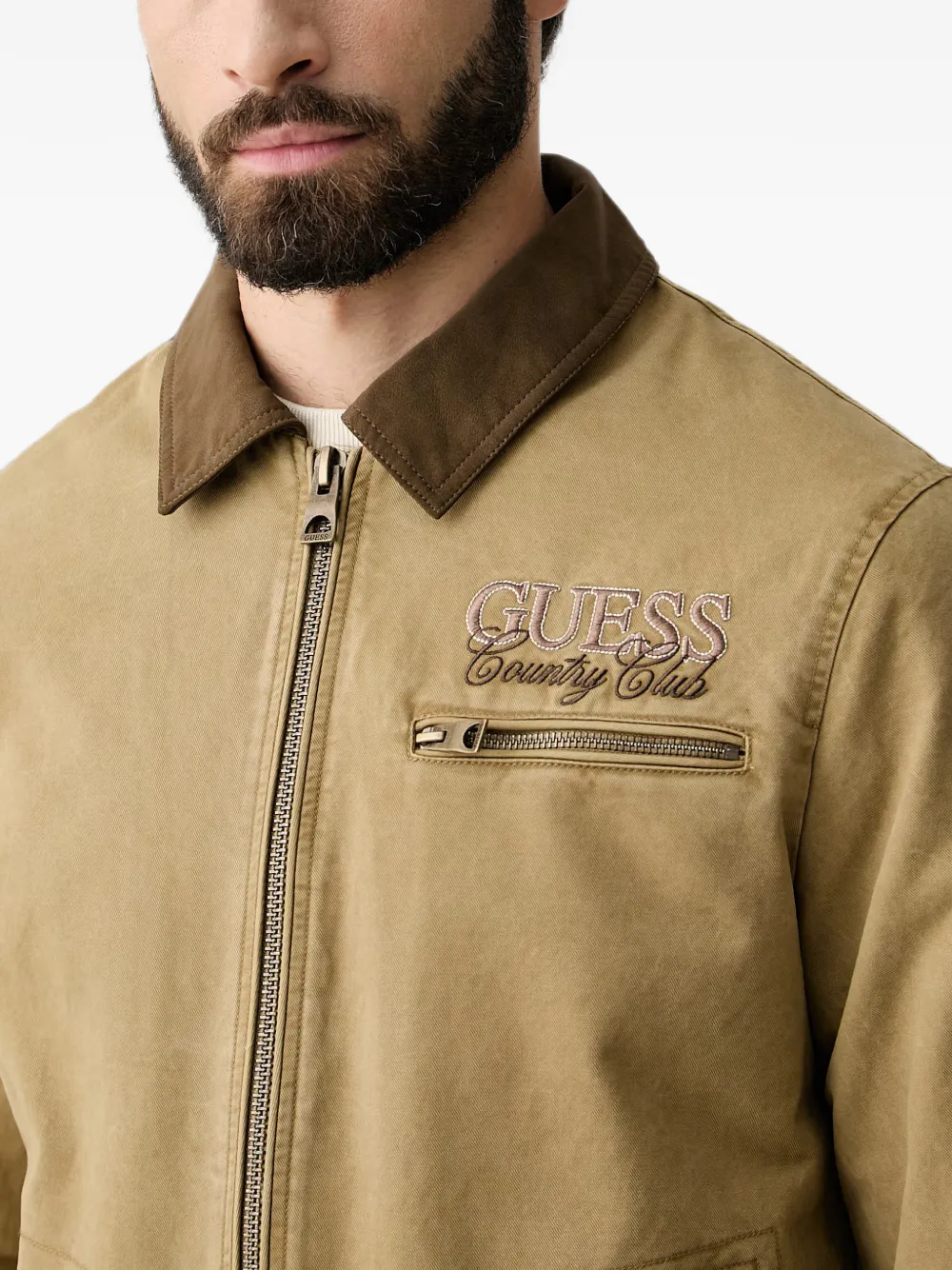 GUESS USA Jack met geborduurd logo Beige