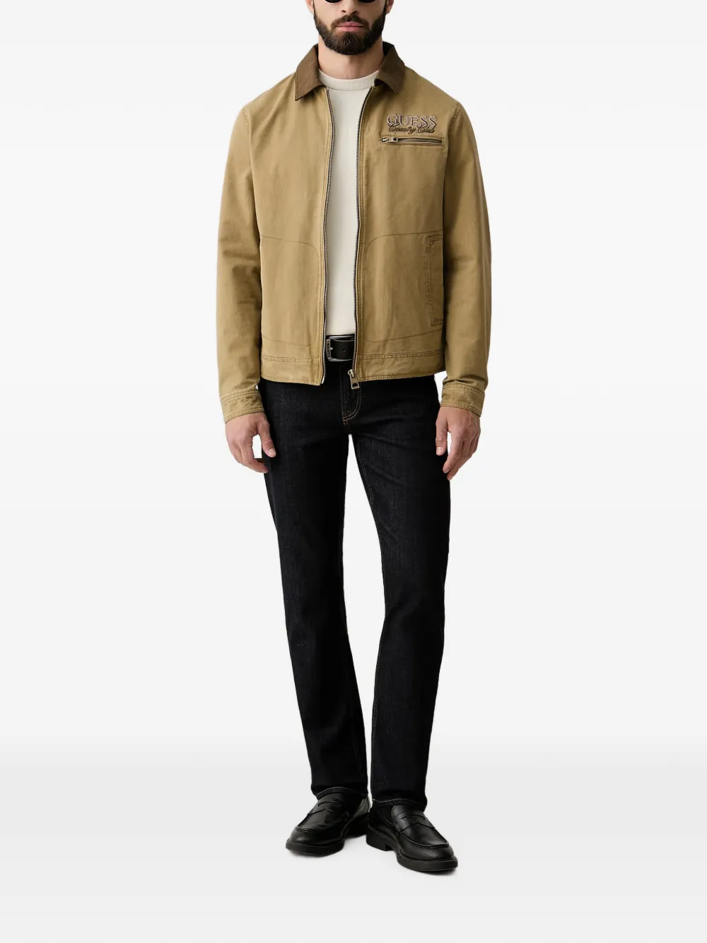 GUESS USA Jack met geborduurd logo Beige