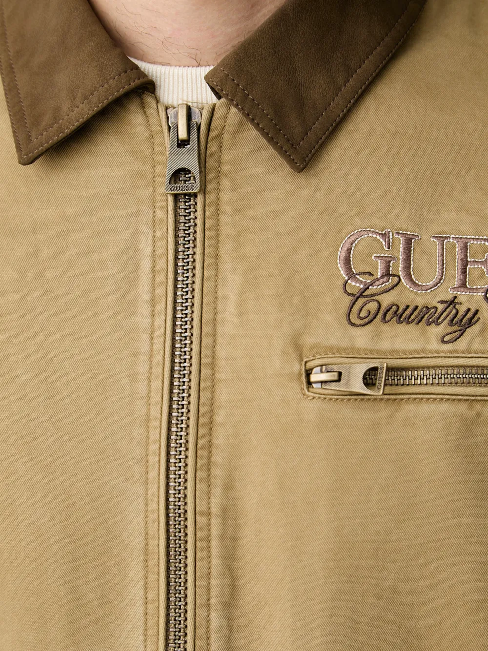 GUESS USA Jack met geborduurd logo Beige