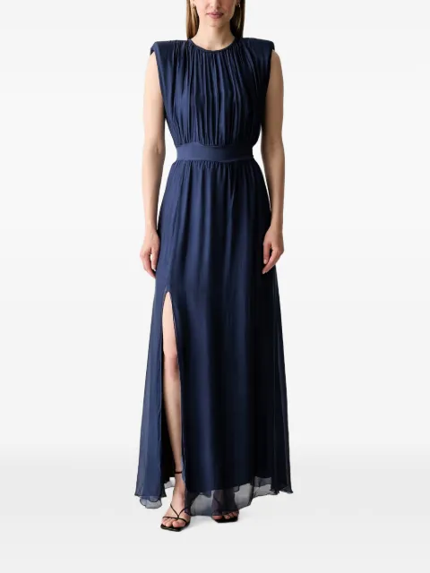 Haveone vestido largo fruncido con abertura lateral
