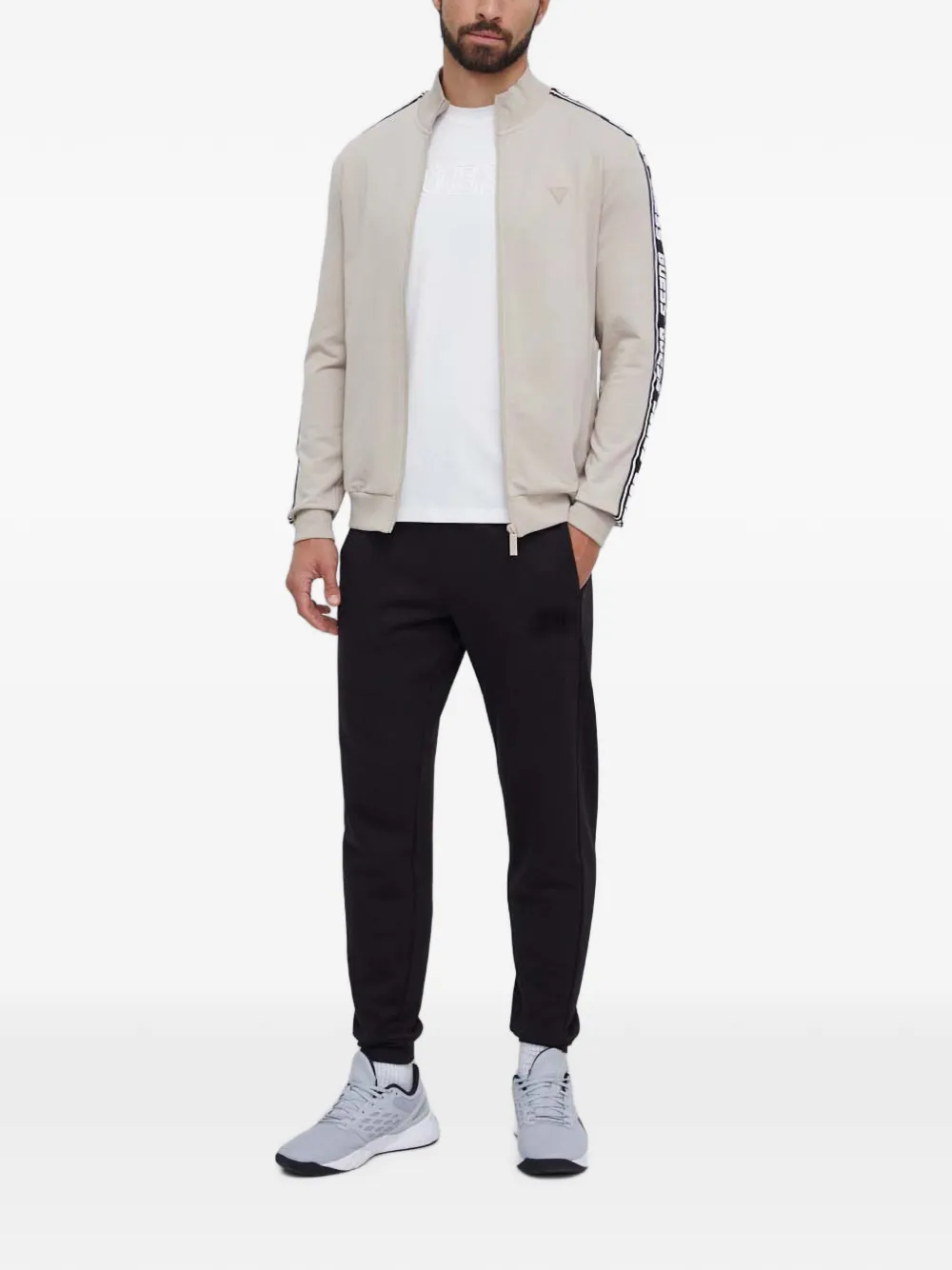 GUESS USA zip-up sweatshirt Beige