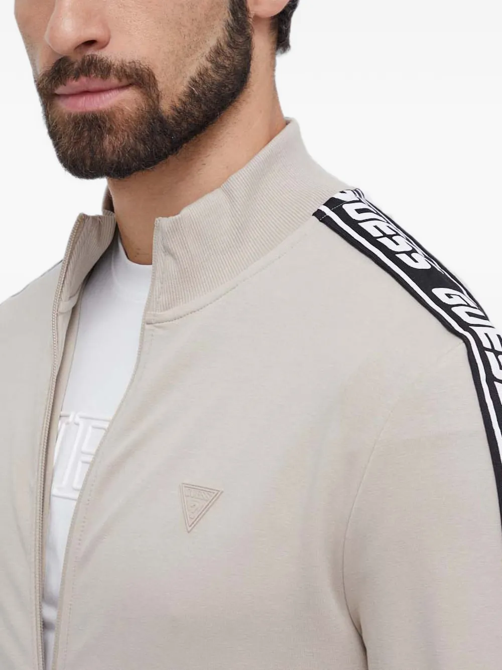 GUESS USA zip-up sweatshirt Beige