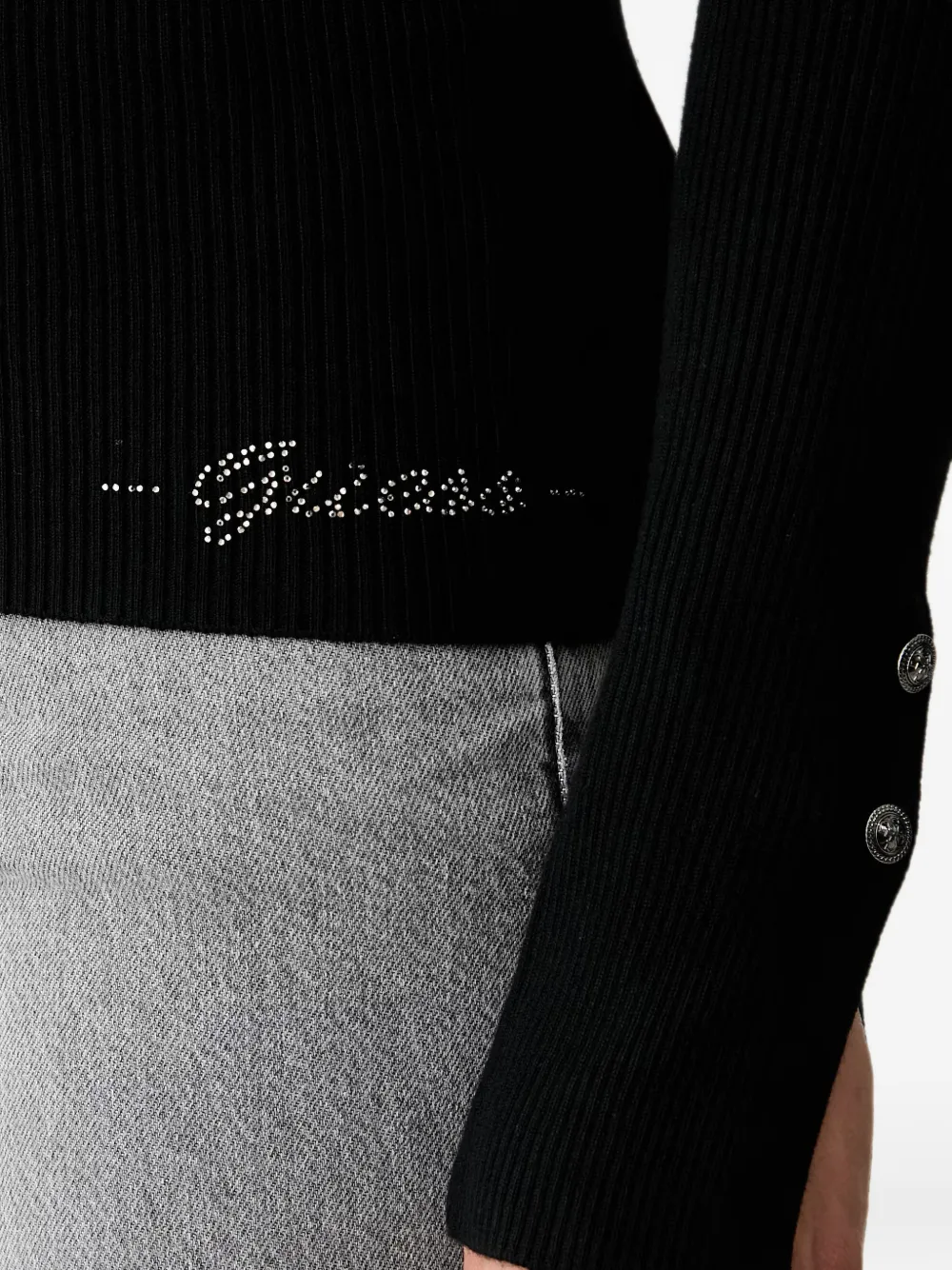 GUESS USA Ribgebreid vest Zwart