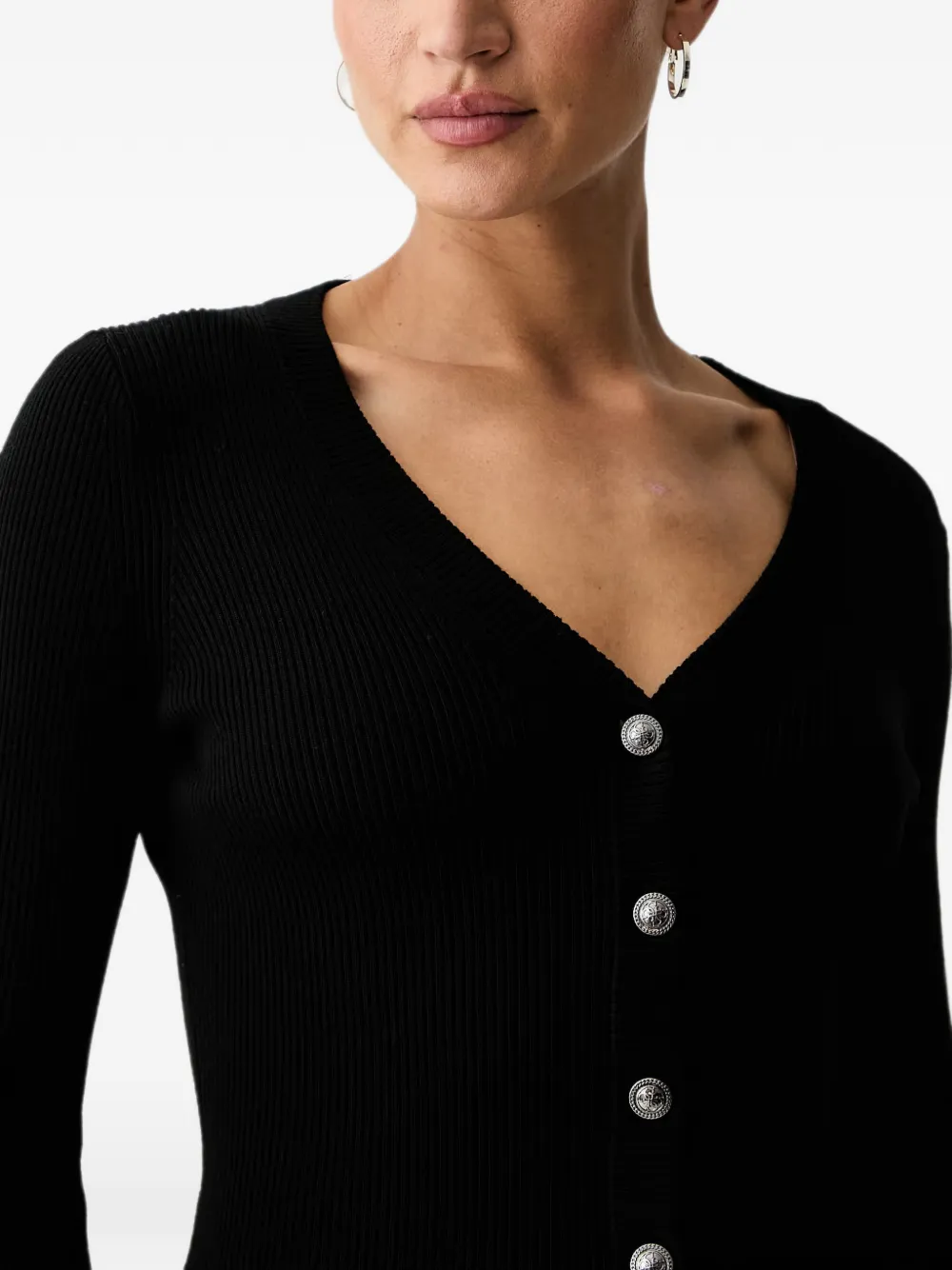 GUESS USA Ribgebreid vest Zwart