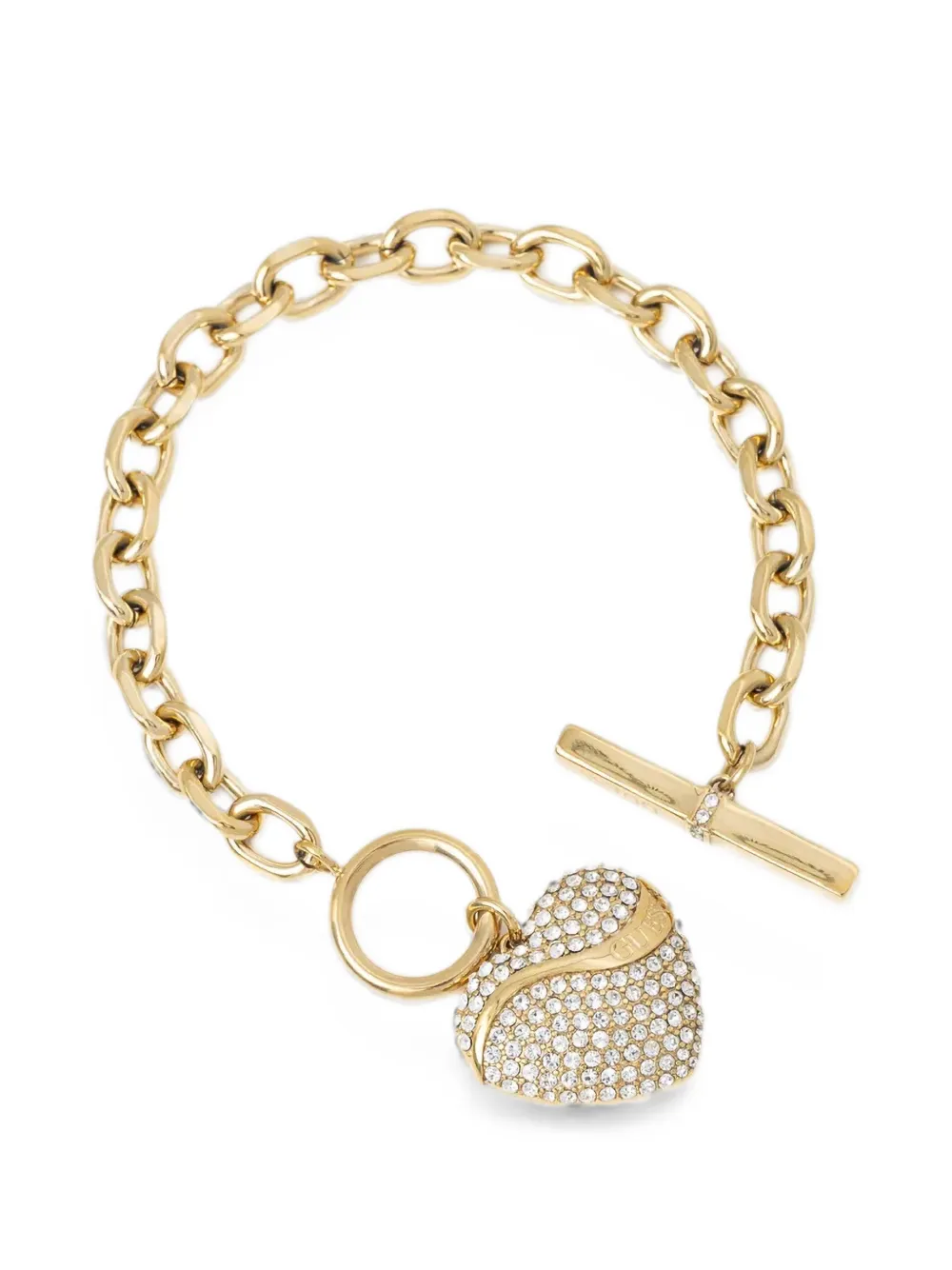 GUESS USA crystal-embellished heart-pendant bracelet - Giallo