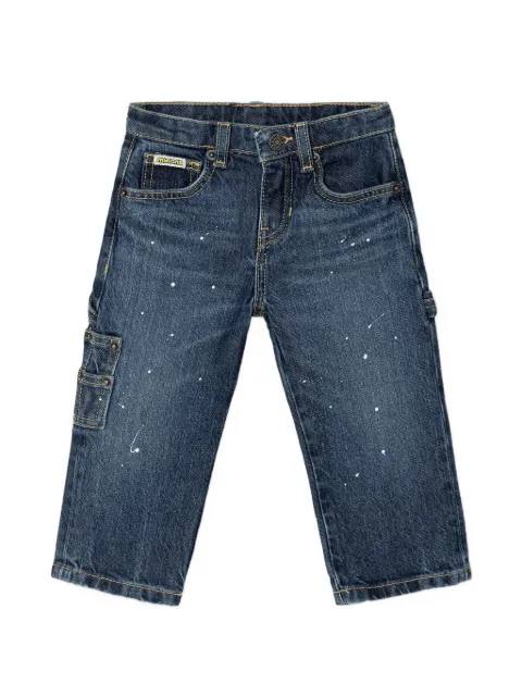 guess kids x minions paint-splatter carpenter jeans