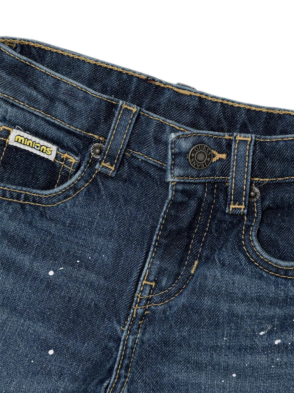 guess kids x Minions cargo jeans met verfspatten Blauw