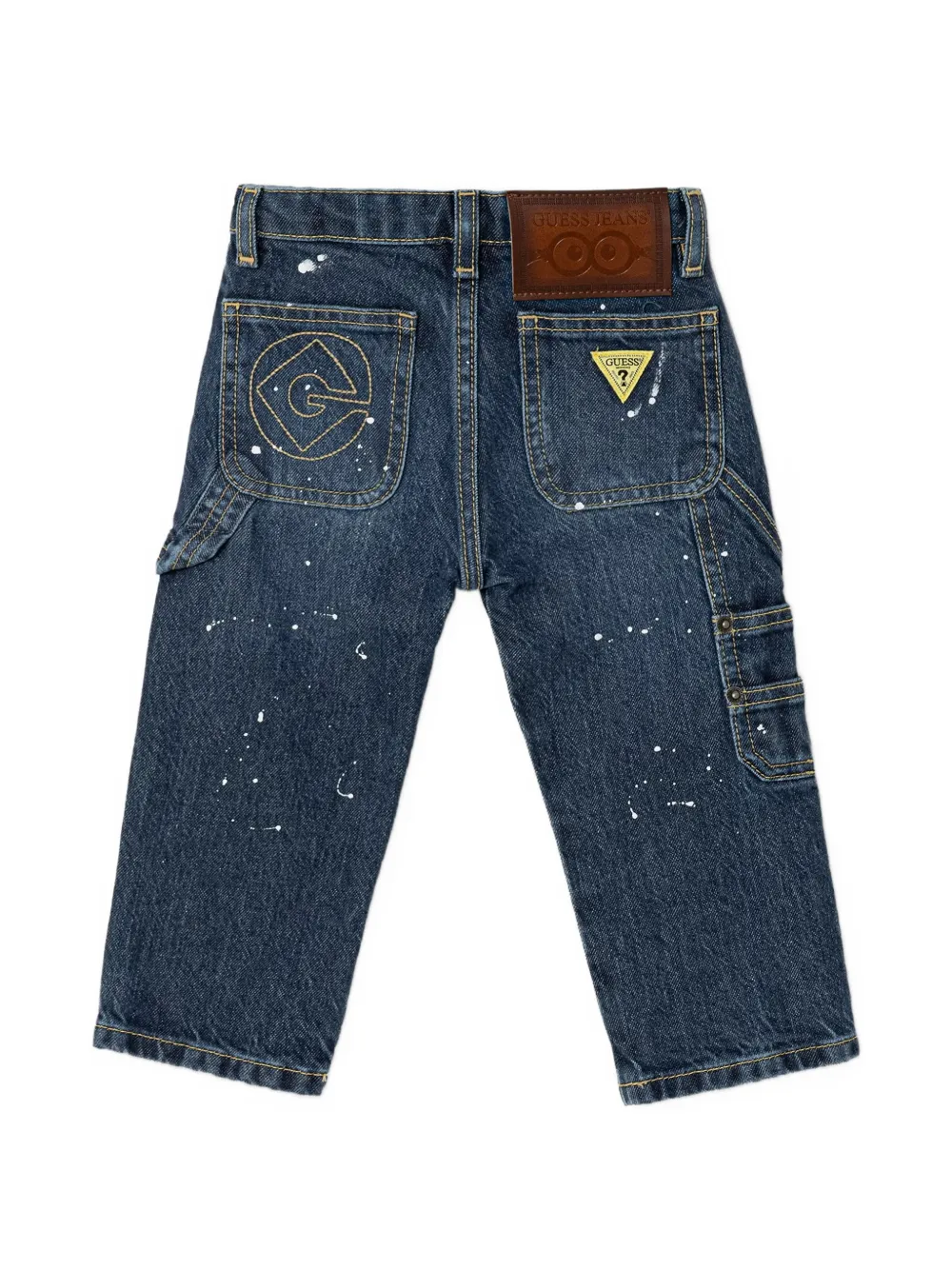 guess kids x Minions cargo jeans met verfspatten Blauw