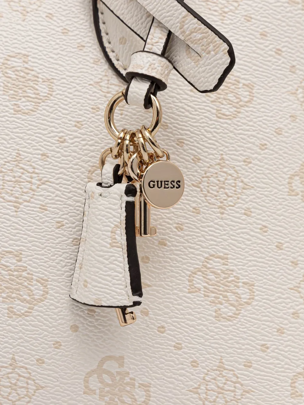 GUESS USA Emelie shopper met logo-plakkaat en monogram-print Beige