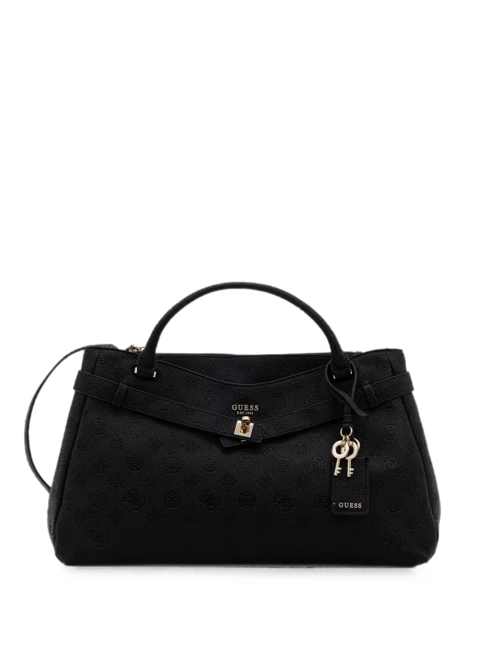GUESS USA monogram-debossed key-charm tote bag - Schwarz