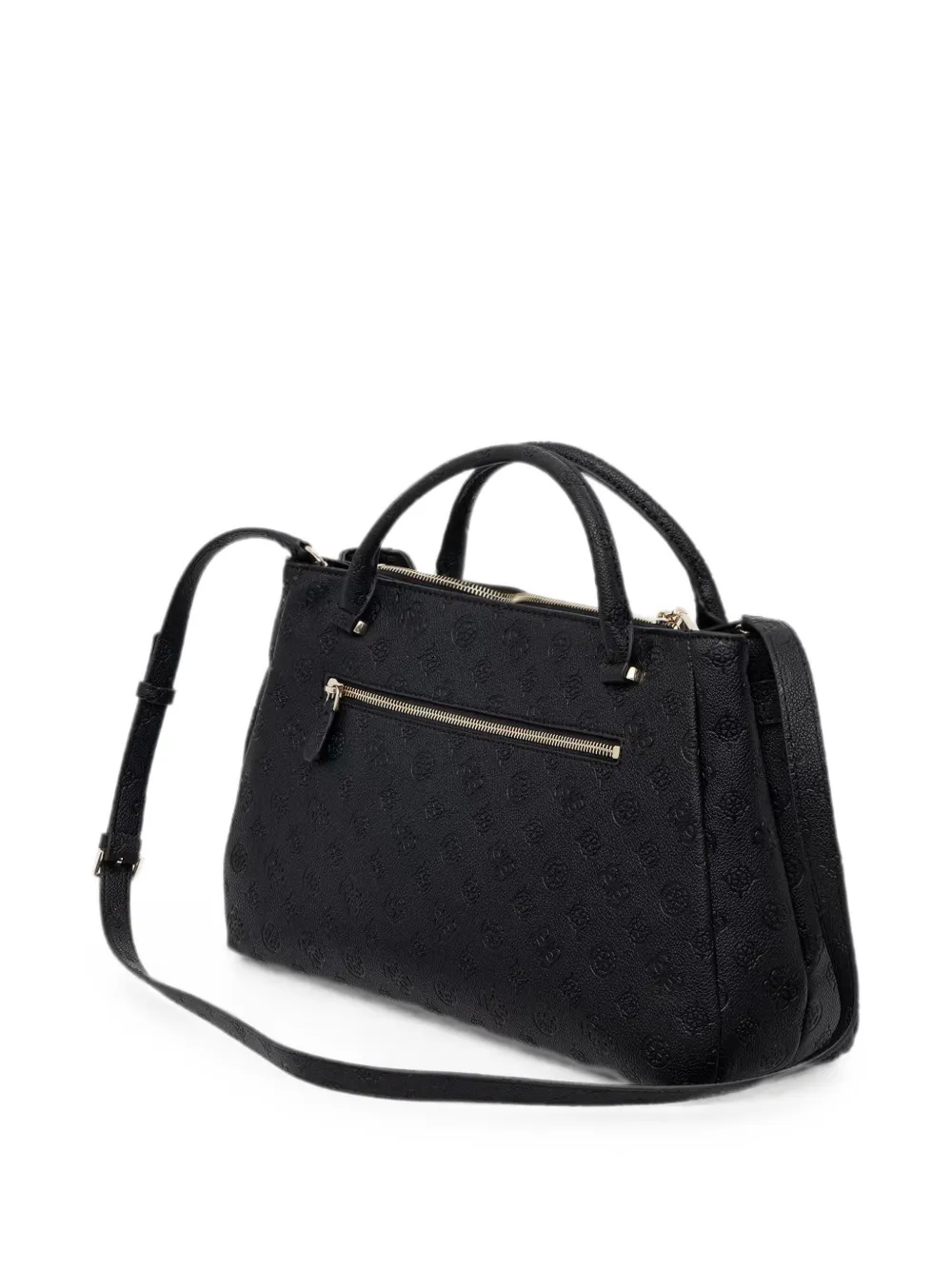 GUESS USA Shopper met monogram-reliëf en sleutel-bedel Zwart