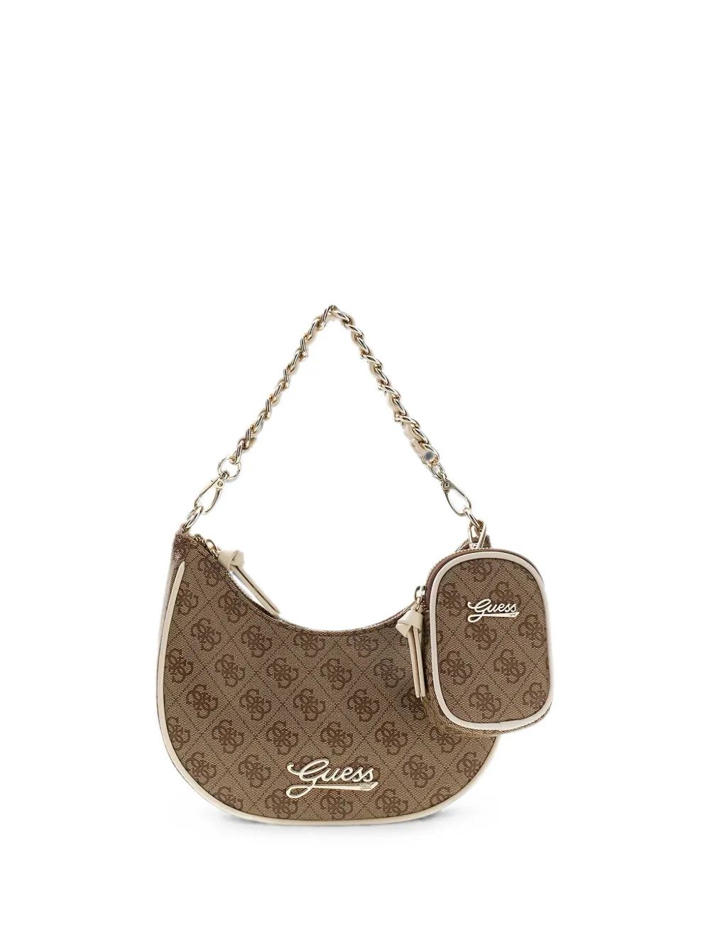 guess kids monogram-print logo-plaque shoulder bag - Marrone