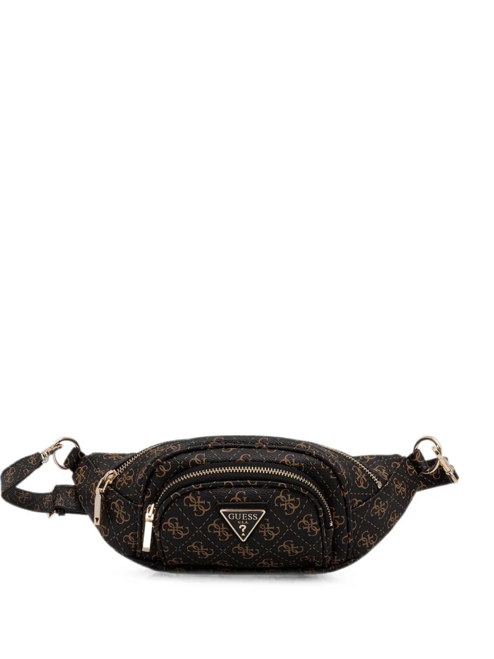 GUESS USA logo-print zip-around belt bag - Schwarz