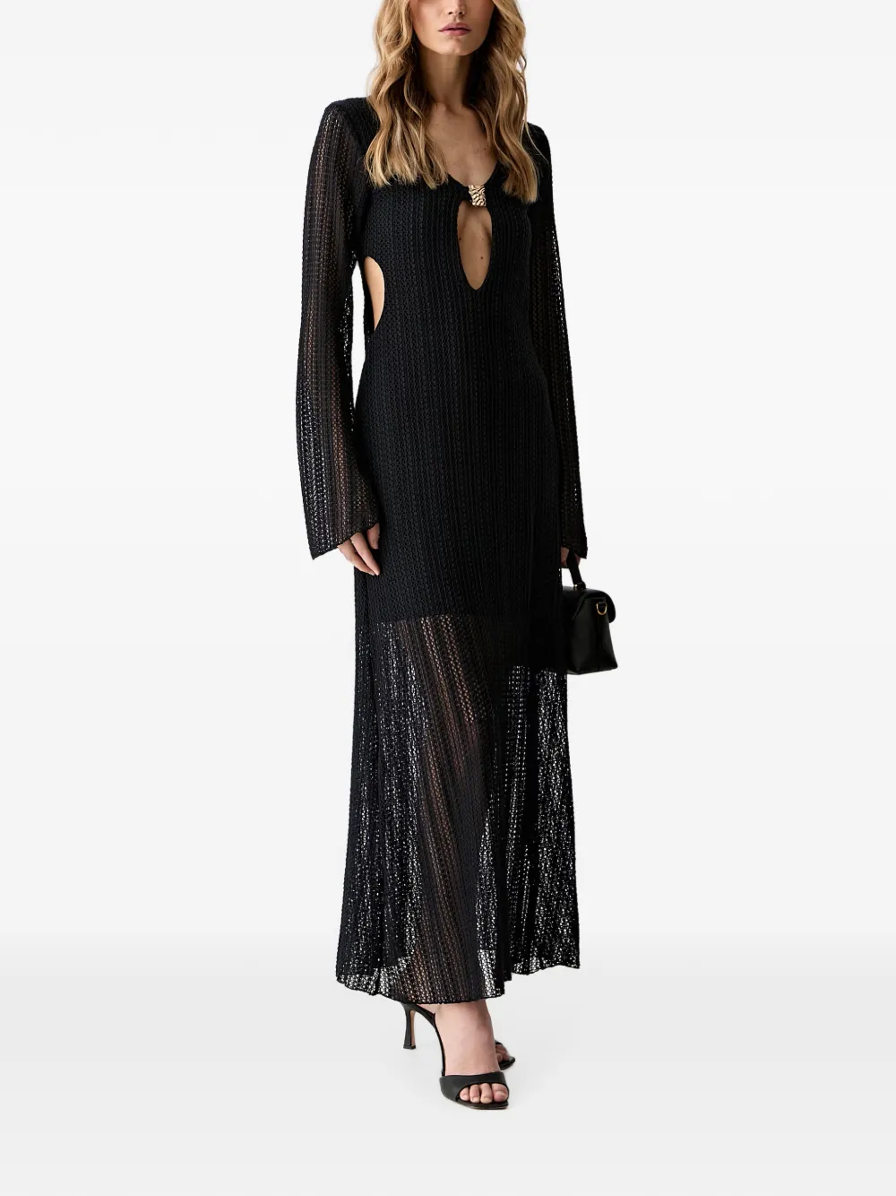 Haveone cut-out open-knit maxi dress