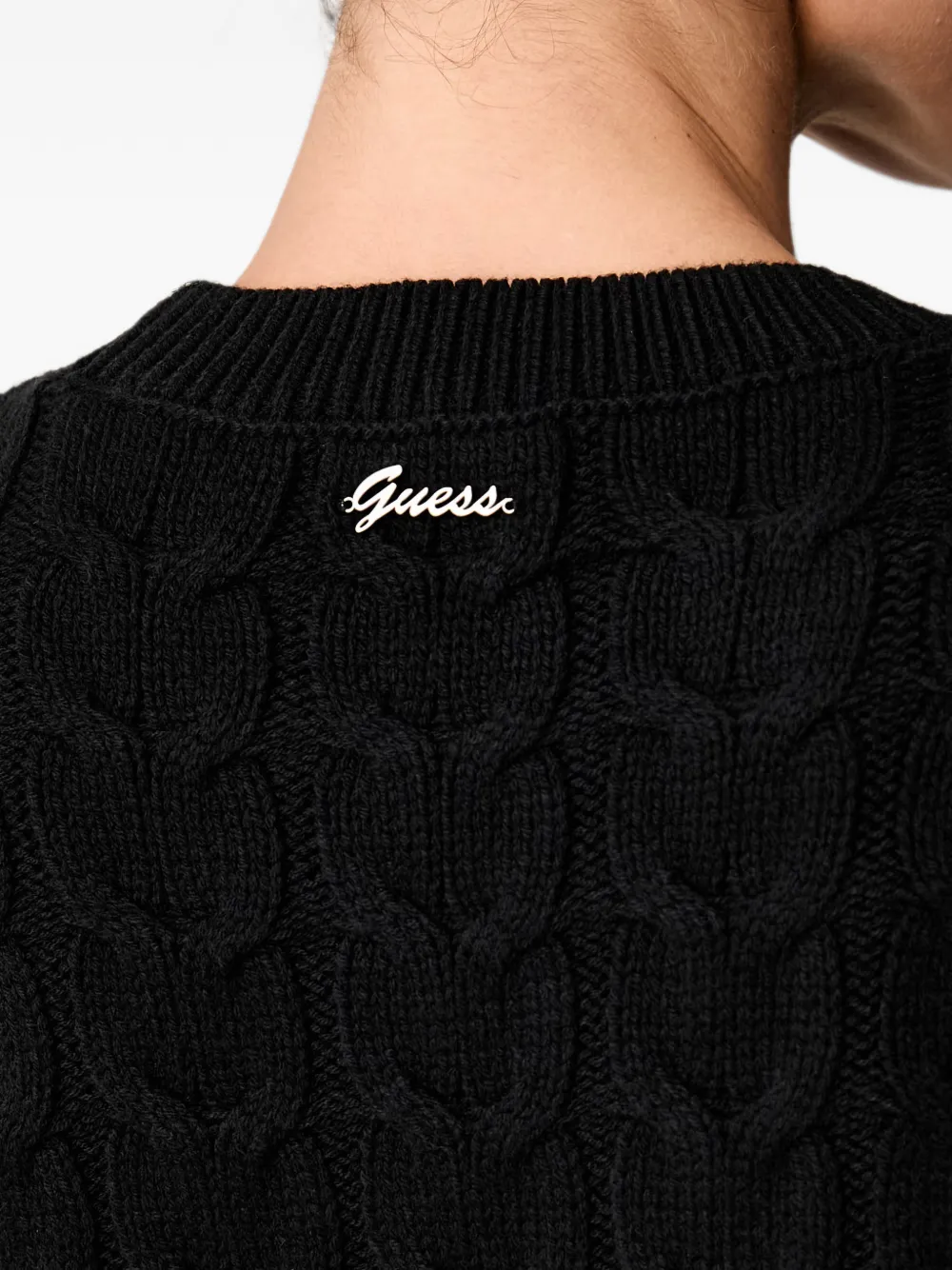 GUESS USA Kabelgebreide trui Zwart