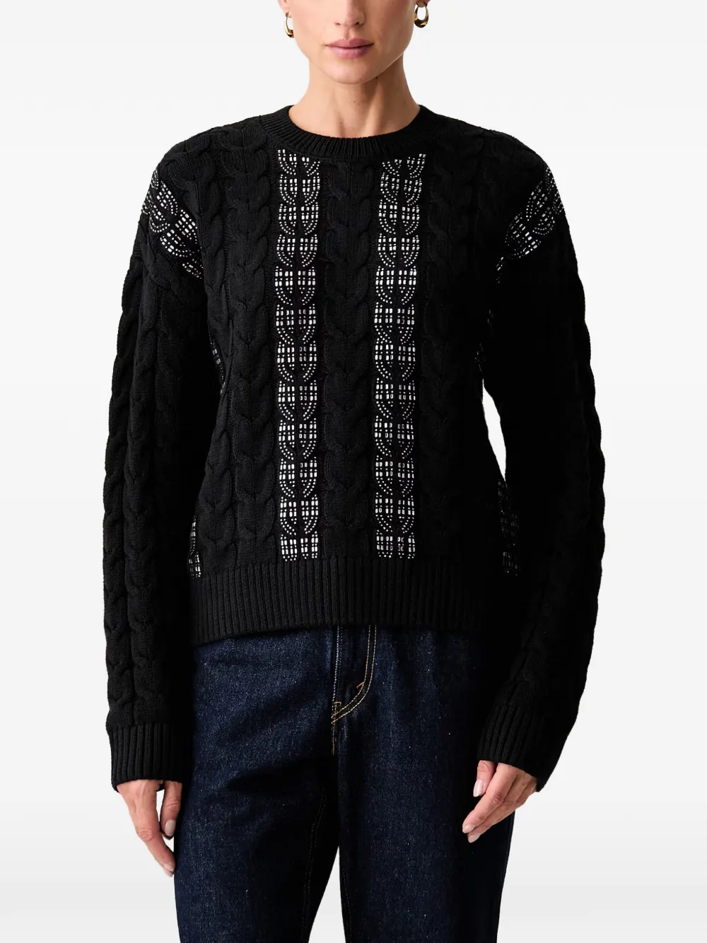 GUESS USA cable-knit sweater - Schwarz