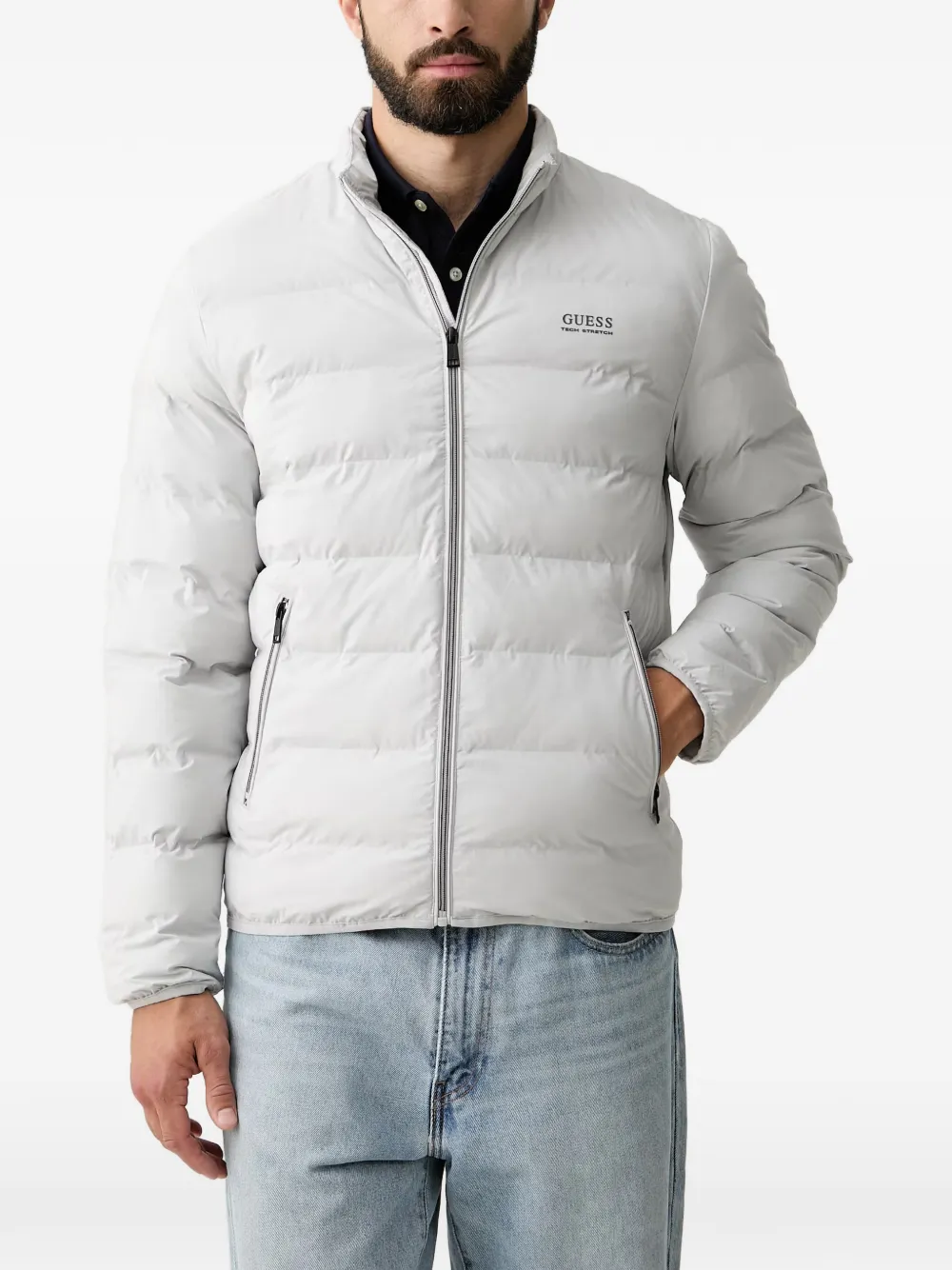 GUESS USA quilted high-neck jacket - Grigio