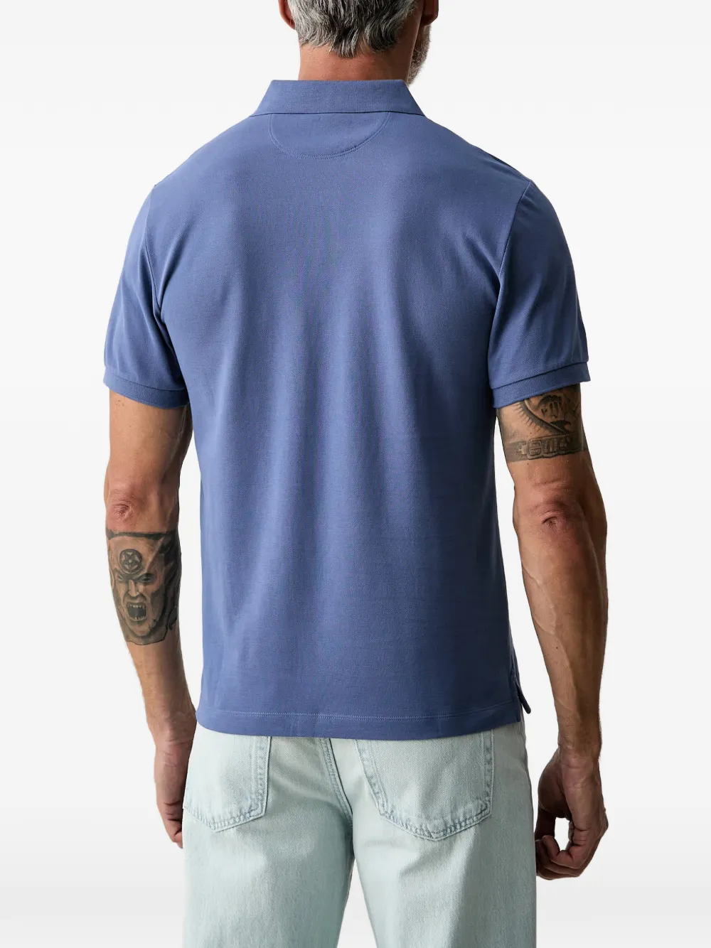 Hackett London Poloshirt met geborduurd logo en knopen Blauw