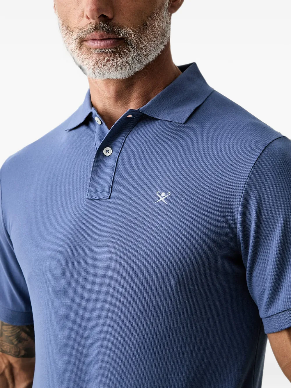 Hackett London Poloshirt met geborduurd logo en knopen Blauw