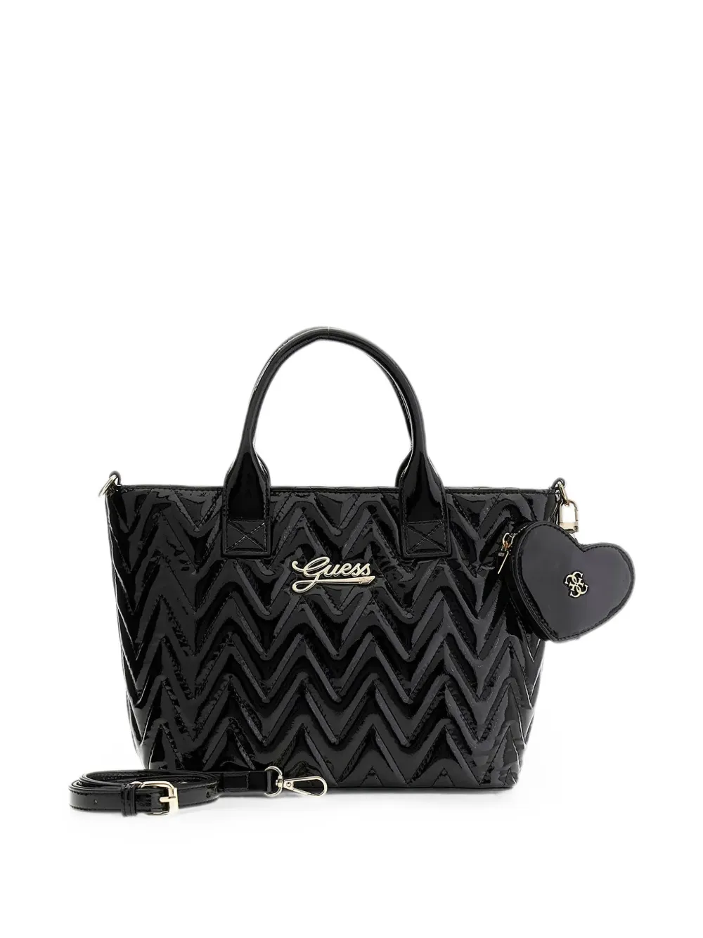 guess kids heart-charm tote bag - Nero