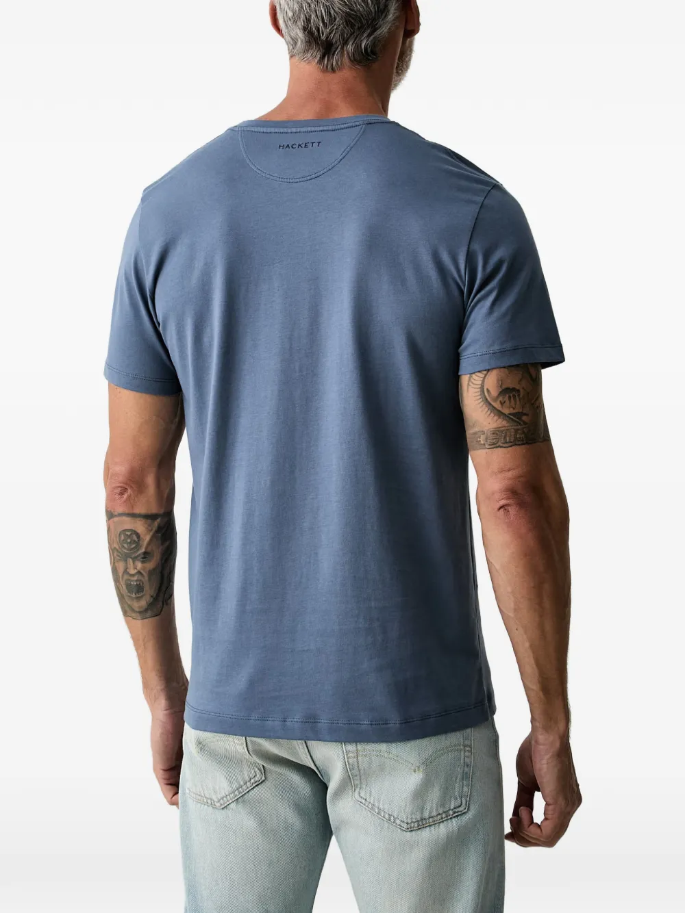 Hackett London T-shirt met geborduurd logo Blauw