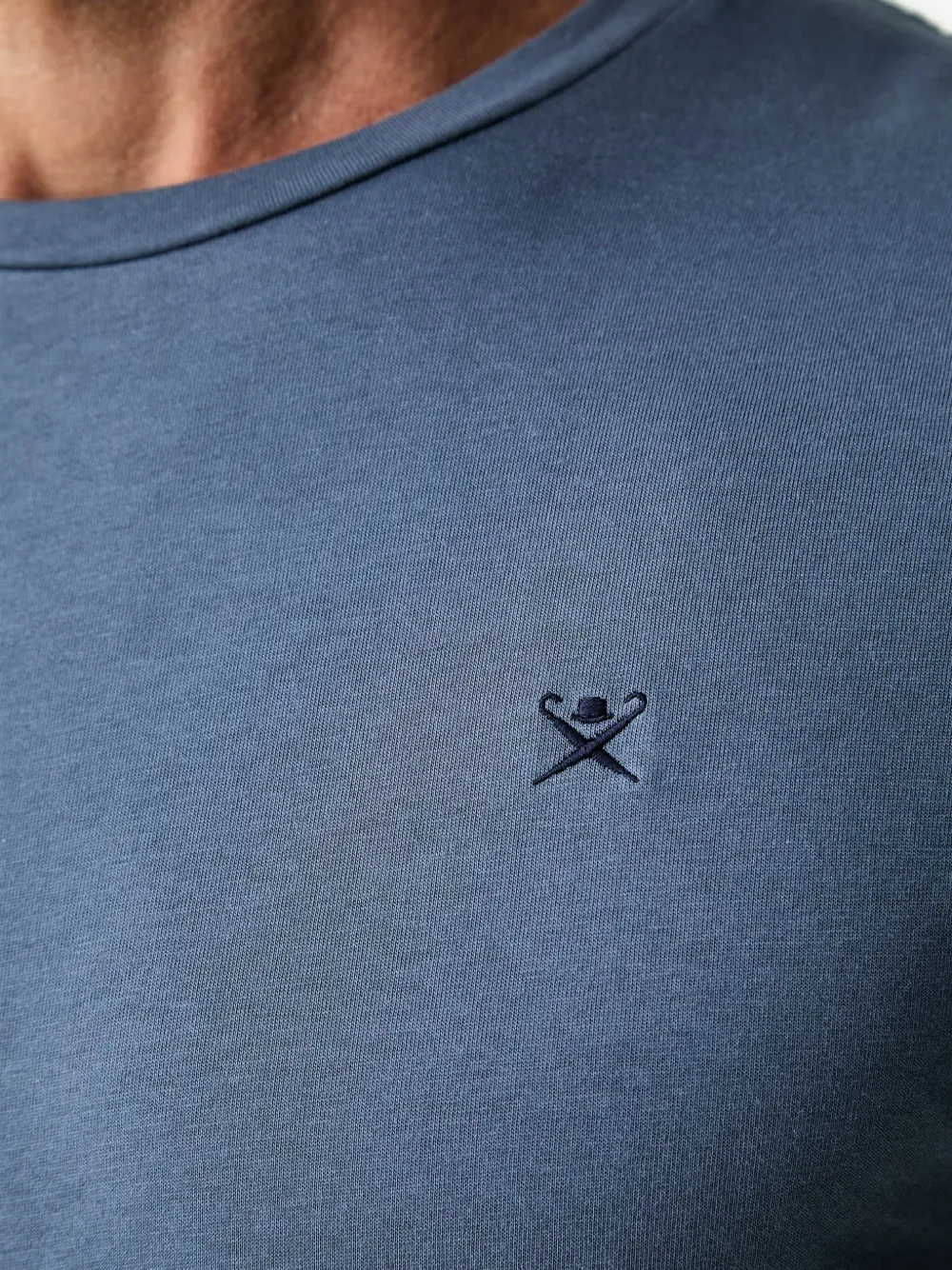 Hackett London T-shirt met geborduurd logo Blauw
