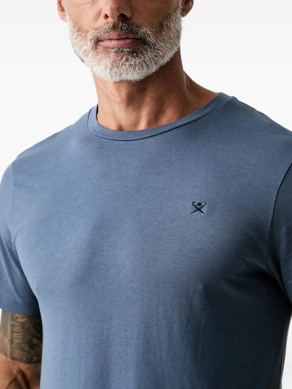 Hackett London T-shirt met geborduurd logo Blauw