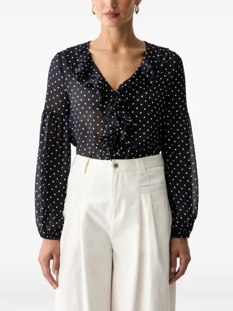GUESS USA blusa con estampado de lunares y volantes