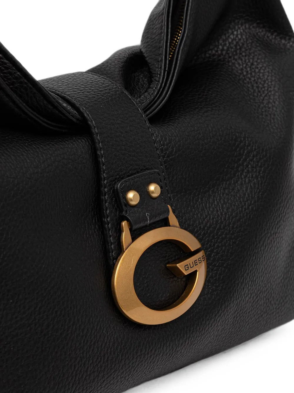 GUESS USA Grote Camden bewerkte schoudertas met logoplakkaat Zwart