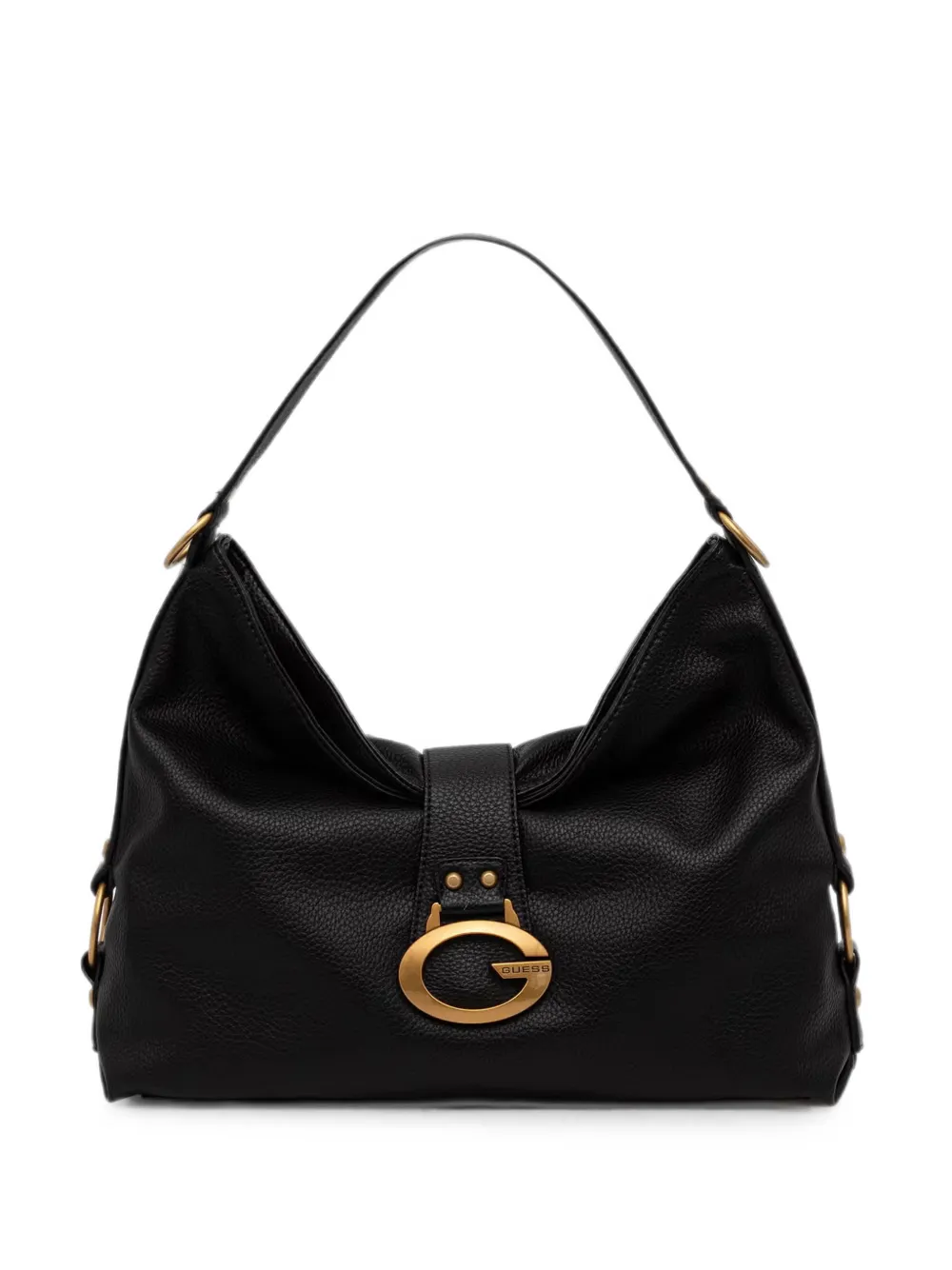 GUESS USA large Camden logo-plaque pebbled shoulder bag - Schwarz