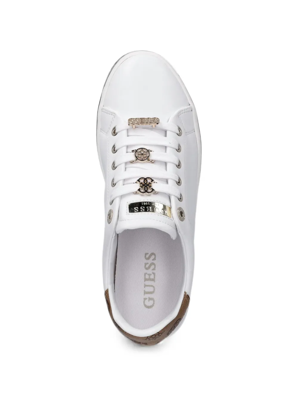 GUESS USA logo-plaque lace-up sneakers Wit