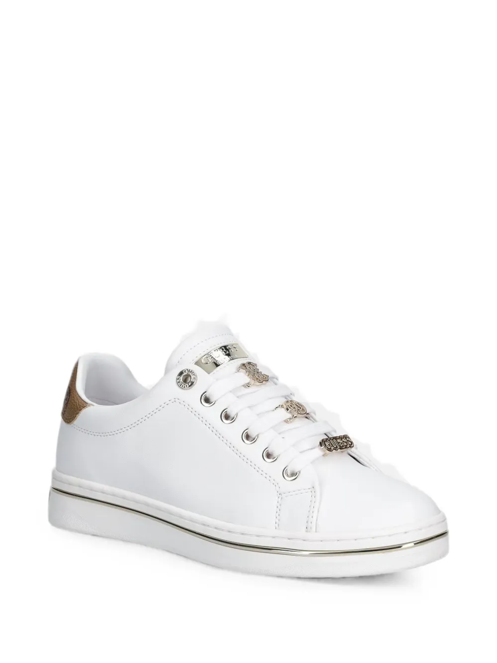 GUESS USA logo-plaque lace-up sneakers Wit