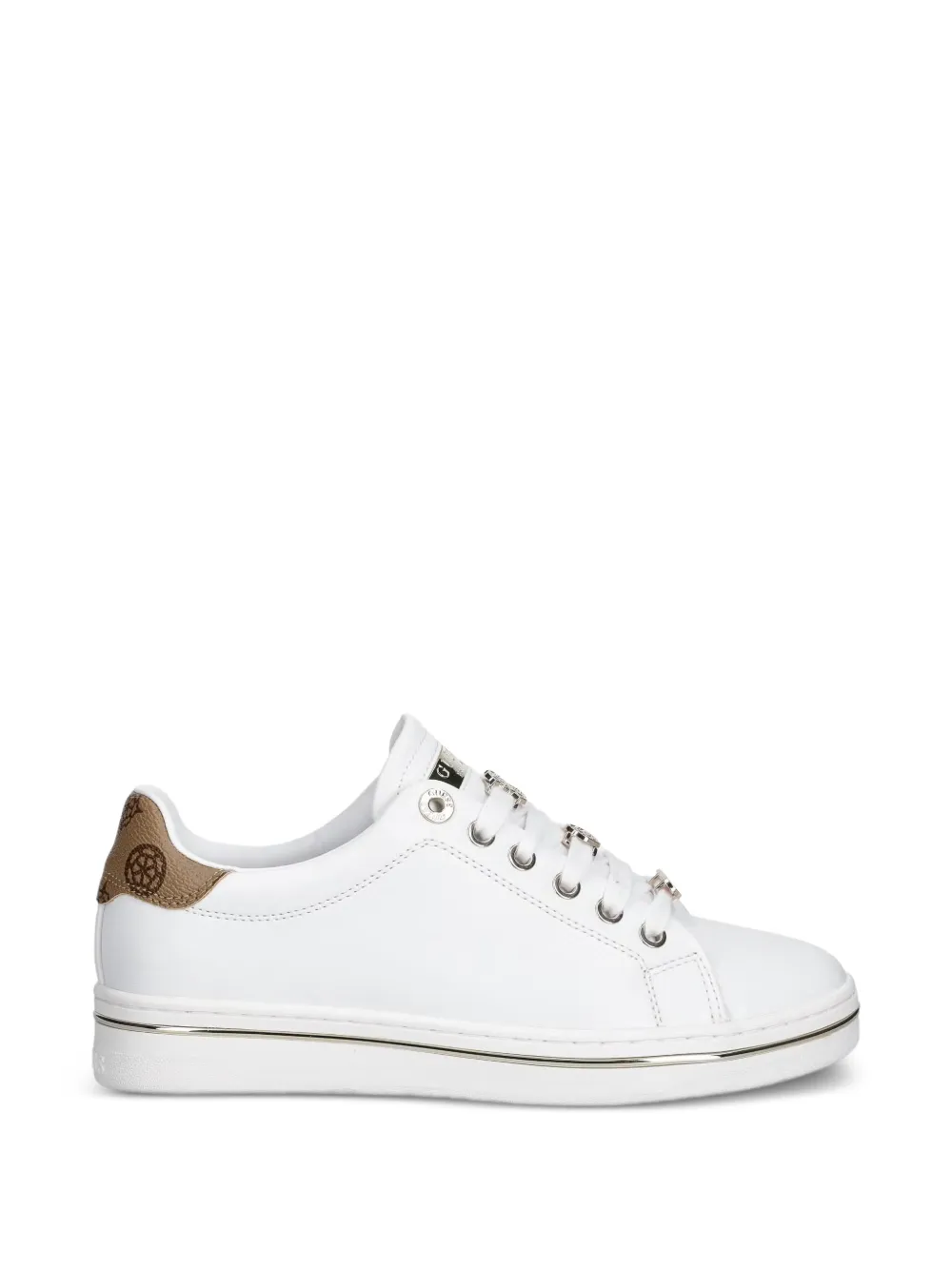 GUESS USA logo-plaque lace-up sneakers Wit