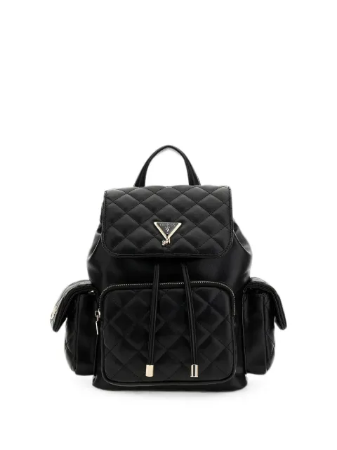 guess kids mini quilted drawstring backpack