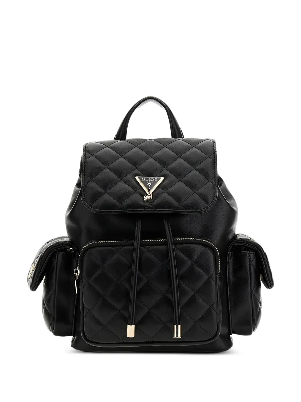 guess kids mini quilted drawstring backpack - Nero
