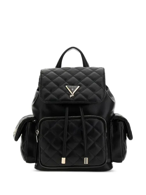 guess kids mini quilted drawstring backpack
