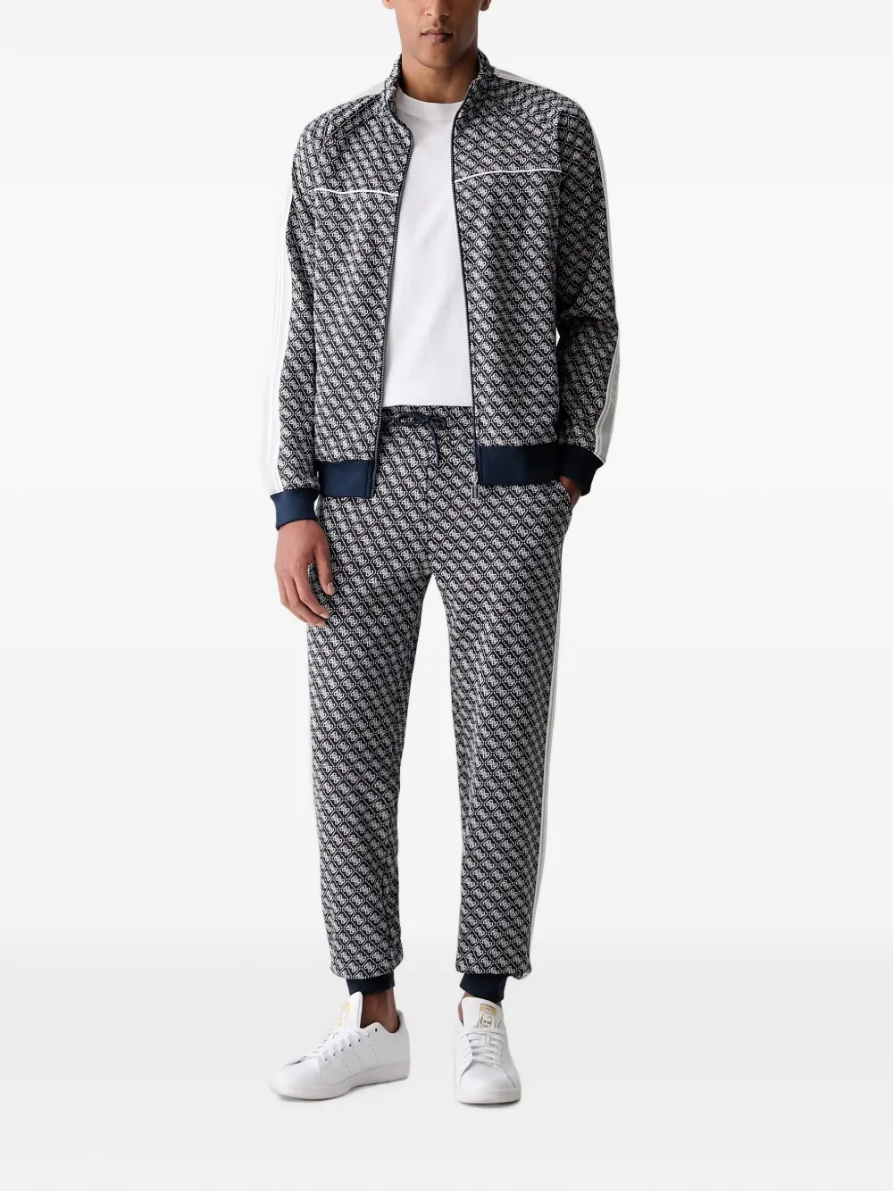 GUESS USA logo-monogram zip-up jacket Blauw