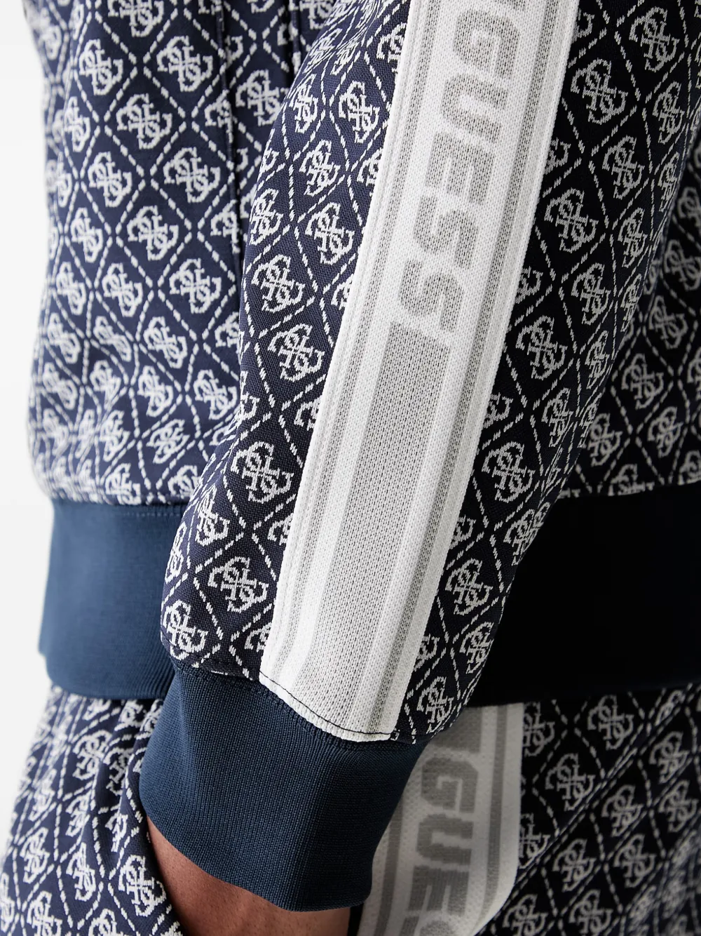 GUESS USA logo-monogram zip-up jacket Blauw