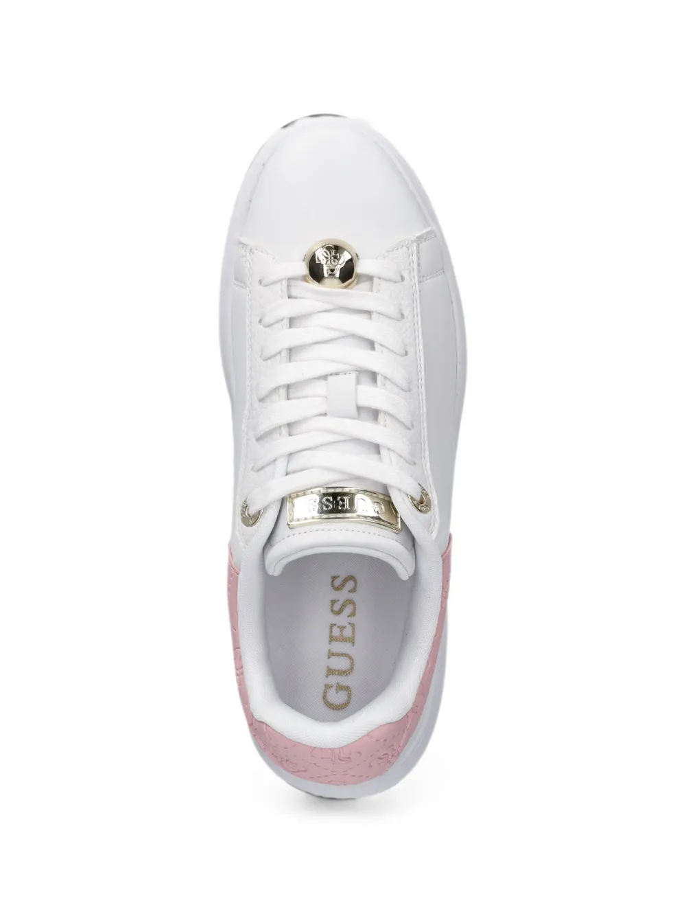GUESS USA logo-embossed quilted sneakers Wit