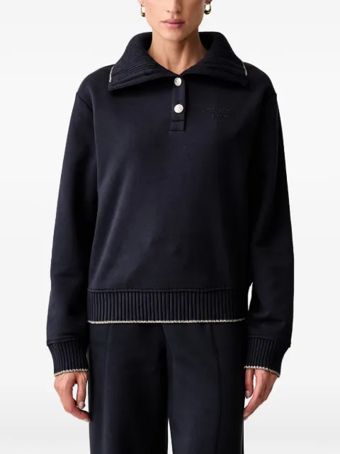 GUESS USA ribbed-collar logo-embroidered jumper