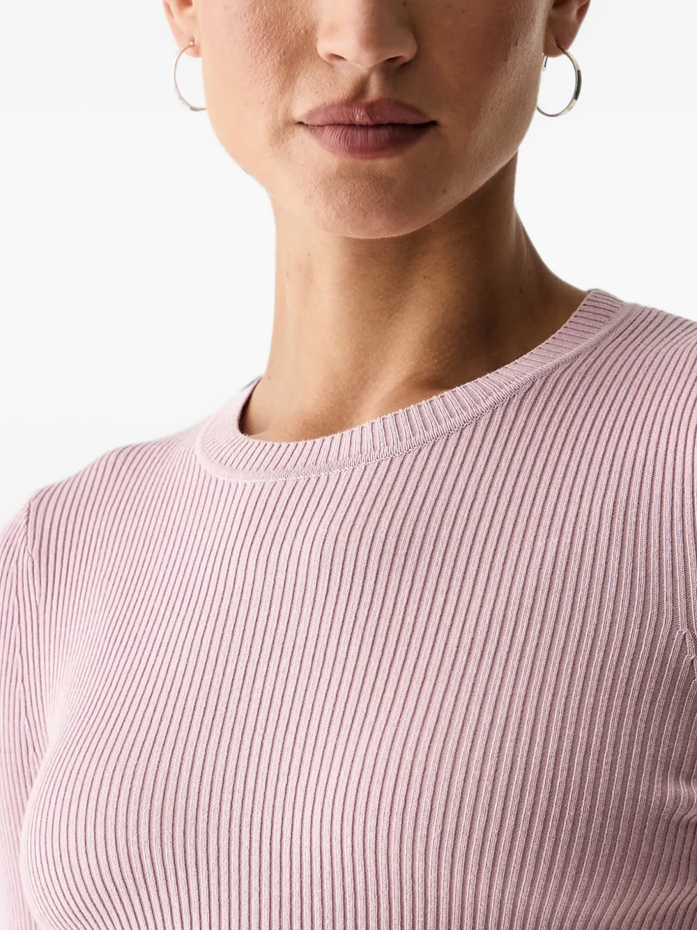 GUESS USA Ellie ribgebreide trui met knoopmanchetten Roze
